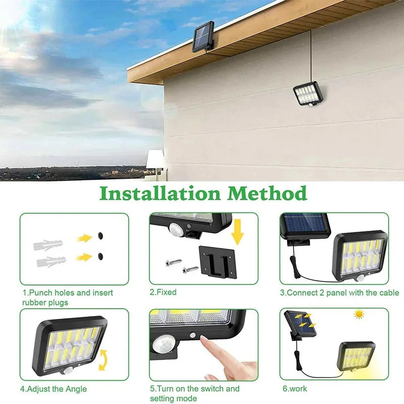 Solar Split Panel Motion Wall Light
