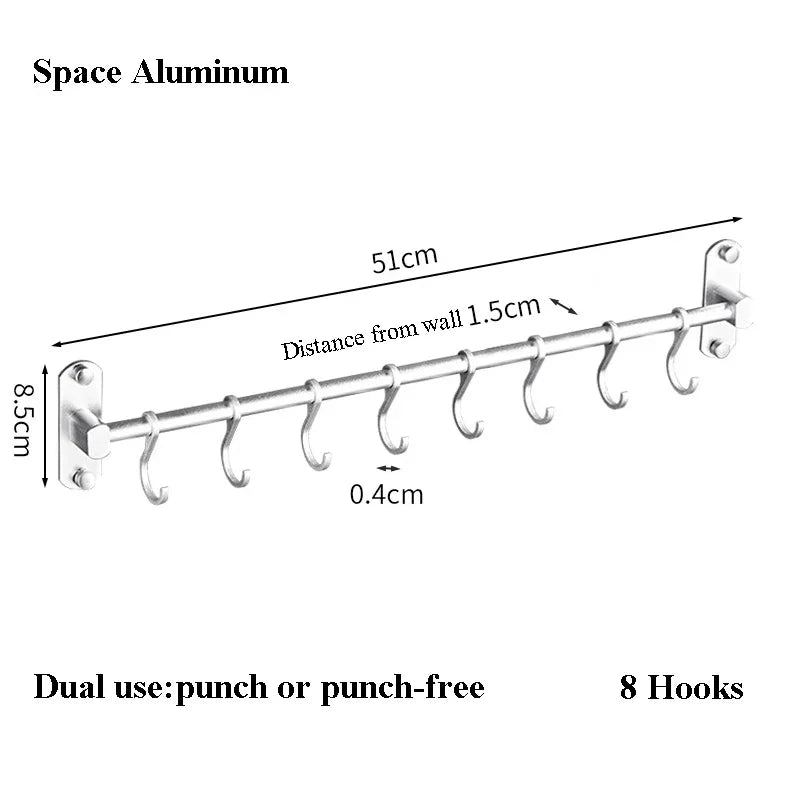 Wall Mounted Kitchen Hook Rack
