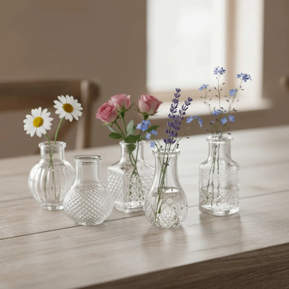 Mini Glass Bud Vase Set of 10