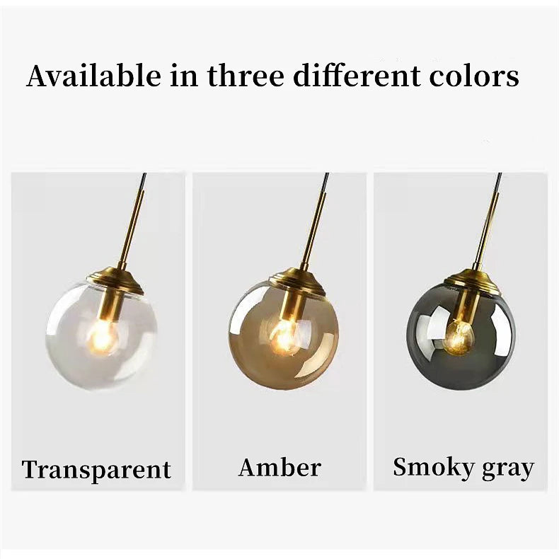 Modern Luxury Metal Chandelier Nordic Creative LED Glass Pendant Lamp