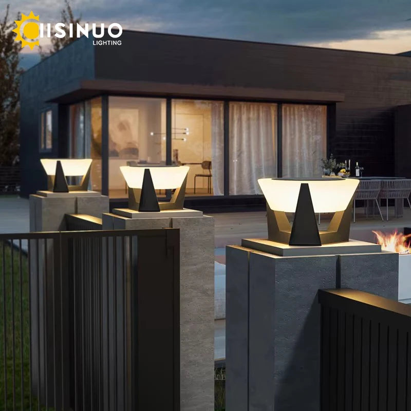 Solar Post Light Outdoor Column Pillar Light 3000K IP65 Garden