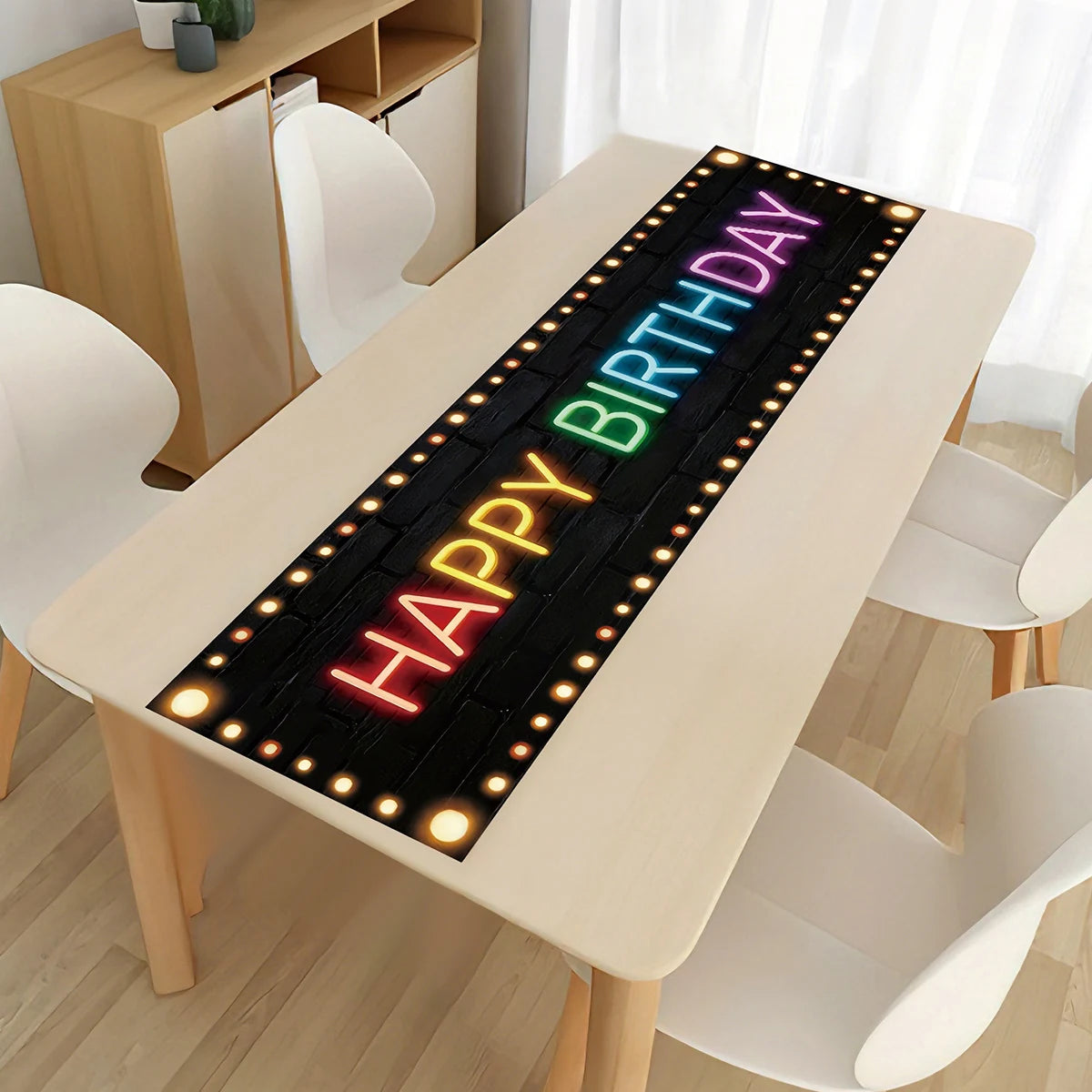 Neon Birthday Party Table Runner