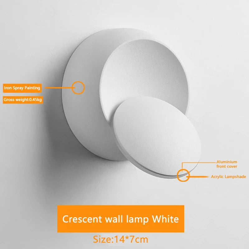 LED Modern Wall Lamp 5W 350 Degree Rotatable Wall Lamp For Stairs