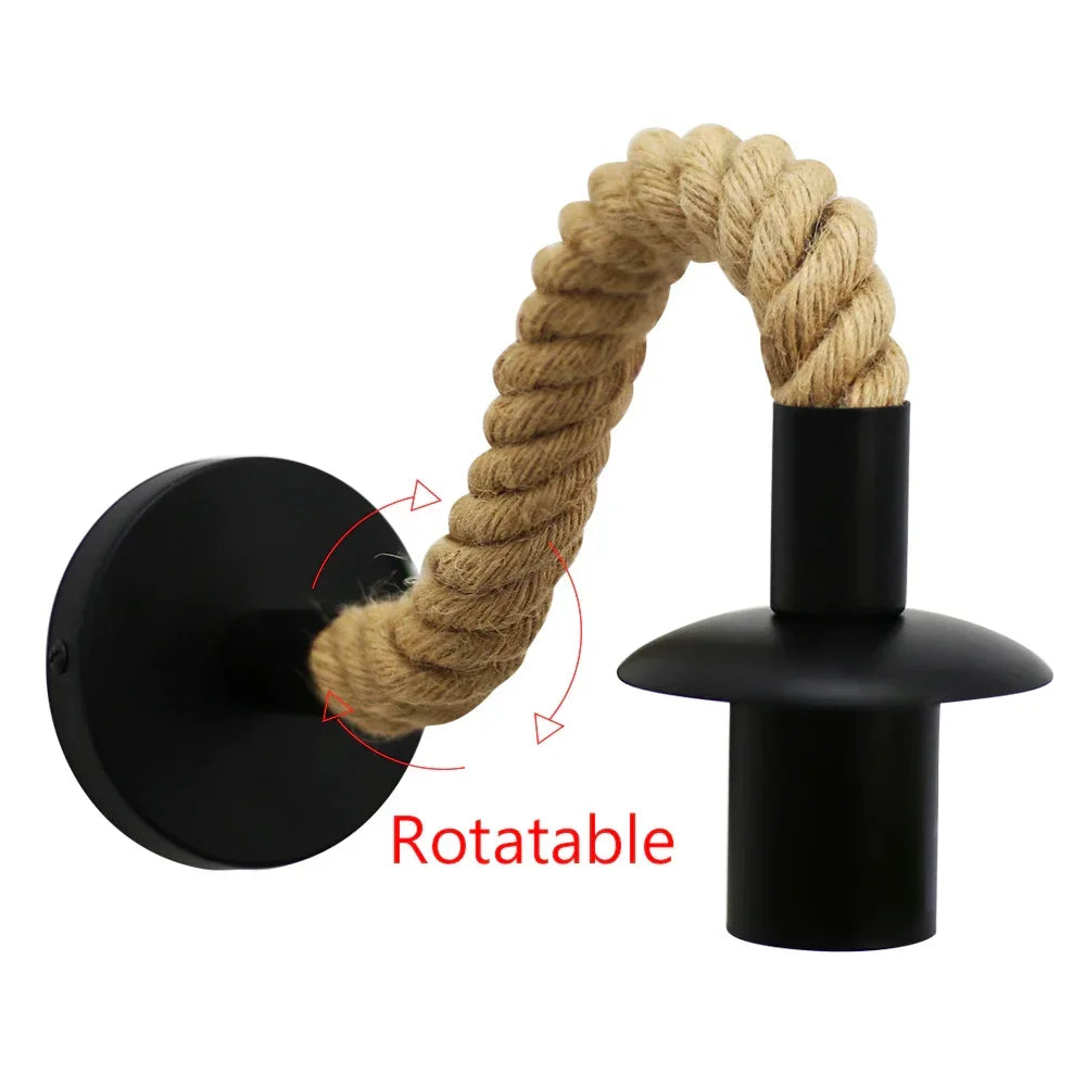 Retro Hemp Rope Wall Lamp
