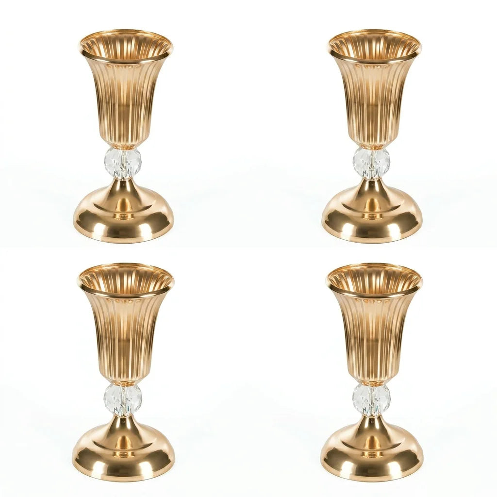 Gold Metal Trumpet Centerpiece Vase