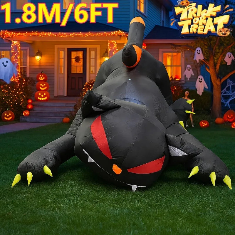 6 ft Inflatable Shaking Head Black Cat