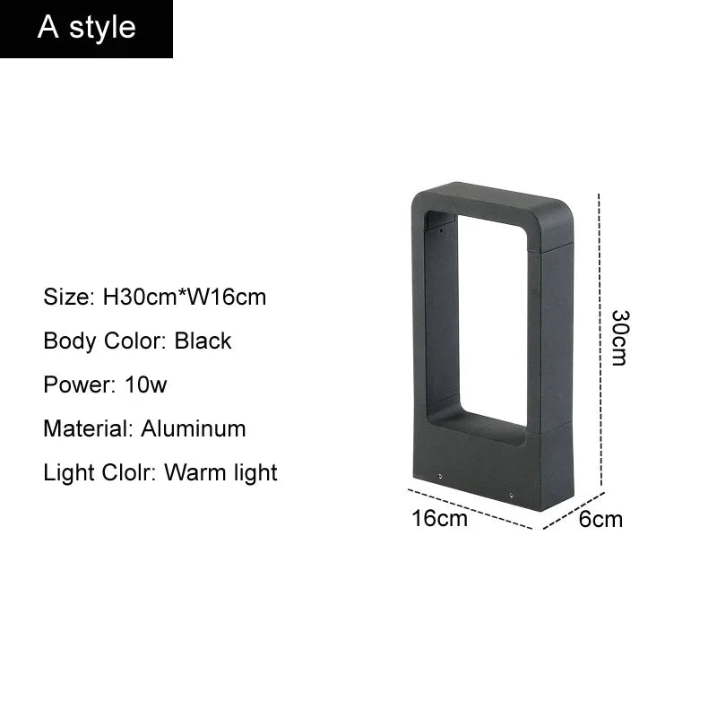 Waterproof 10W LED Garden Bollard Light