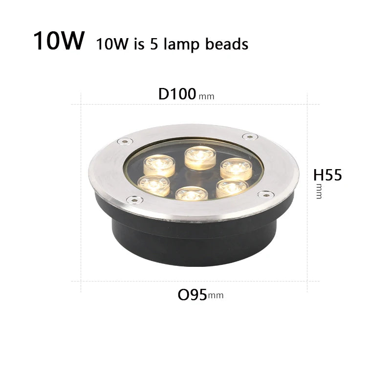 Round Recessed Garden Ground Light