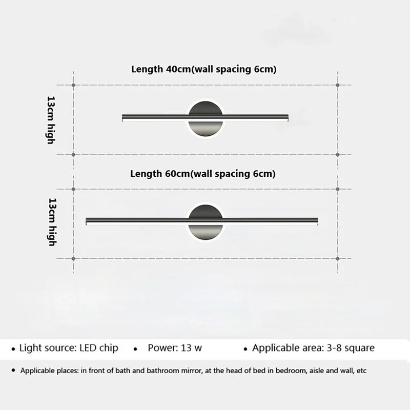 Modern Mirror Strip Wall Light