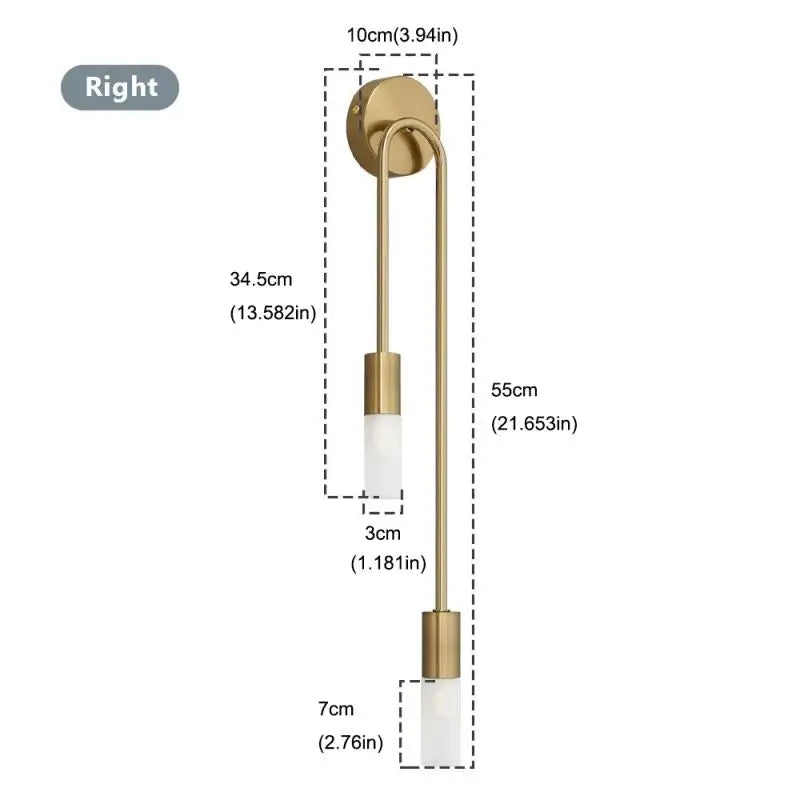 Black Gold Minimalist Wall Lamp