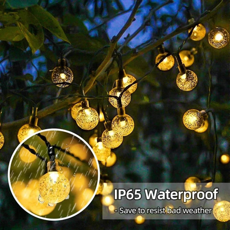 Solar Crystal Globe String Lights