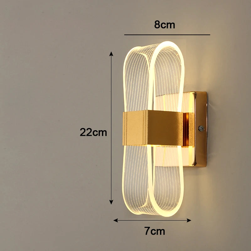 Acrylic Aluminum Bedside Wall Lamp