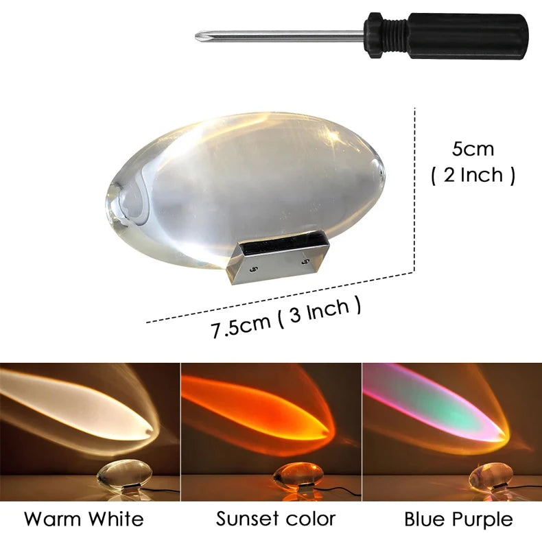 Crystal Sunset Projection Table Lamp