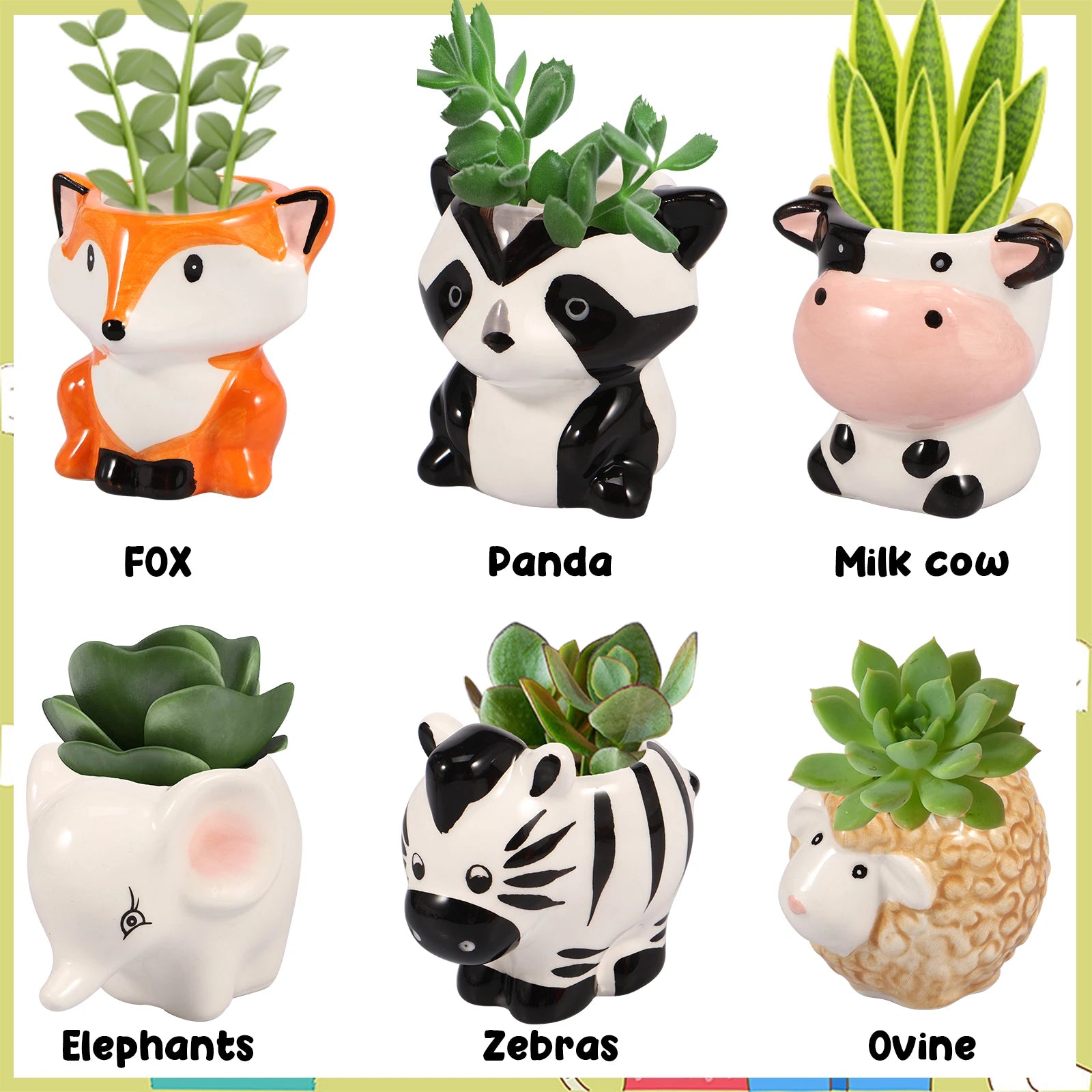 Animal Shaped Ceramic Succulent Pots