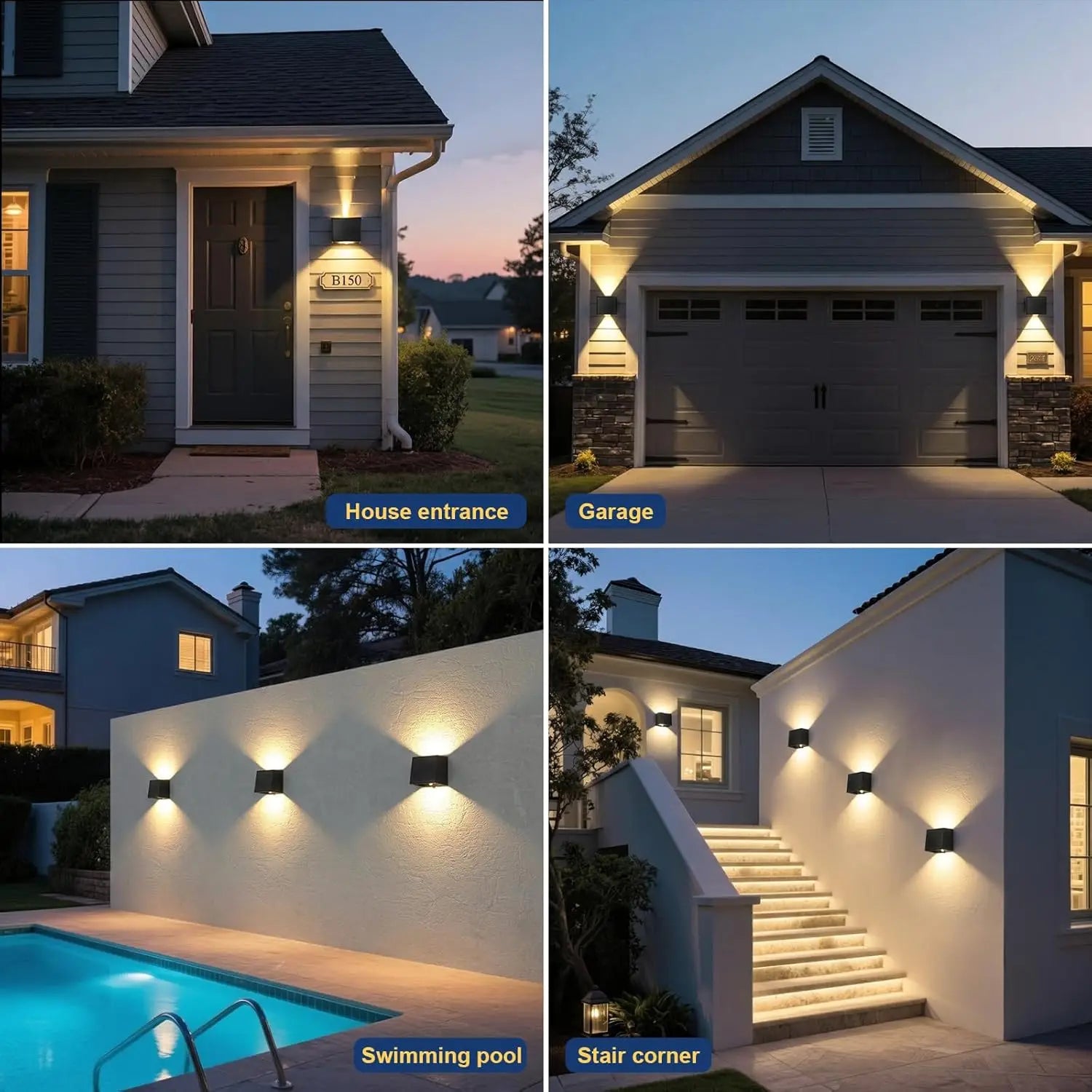 Solar LED Wall Light Outdoor, Dusk to Dawn Motion Sensor Solar Lantern