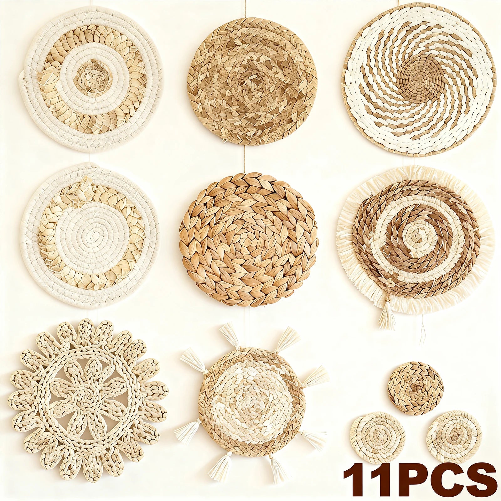 Woven Wall Basket Decor Decorative Rattan Wicker Wall Decor