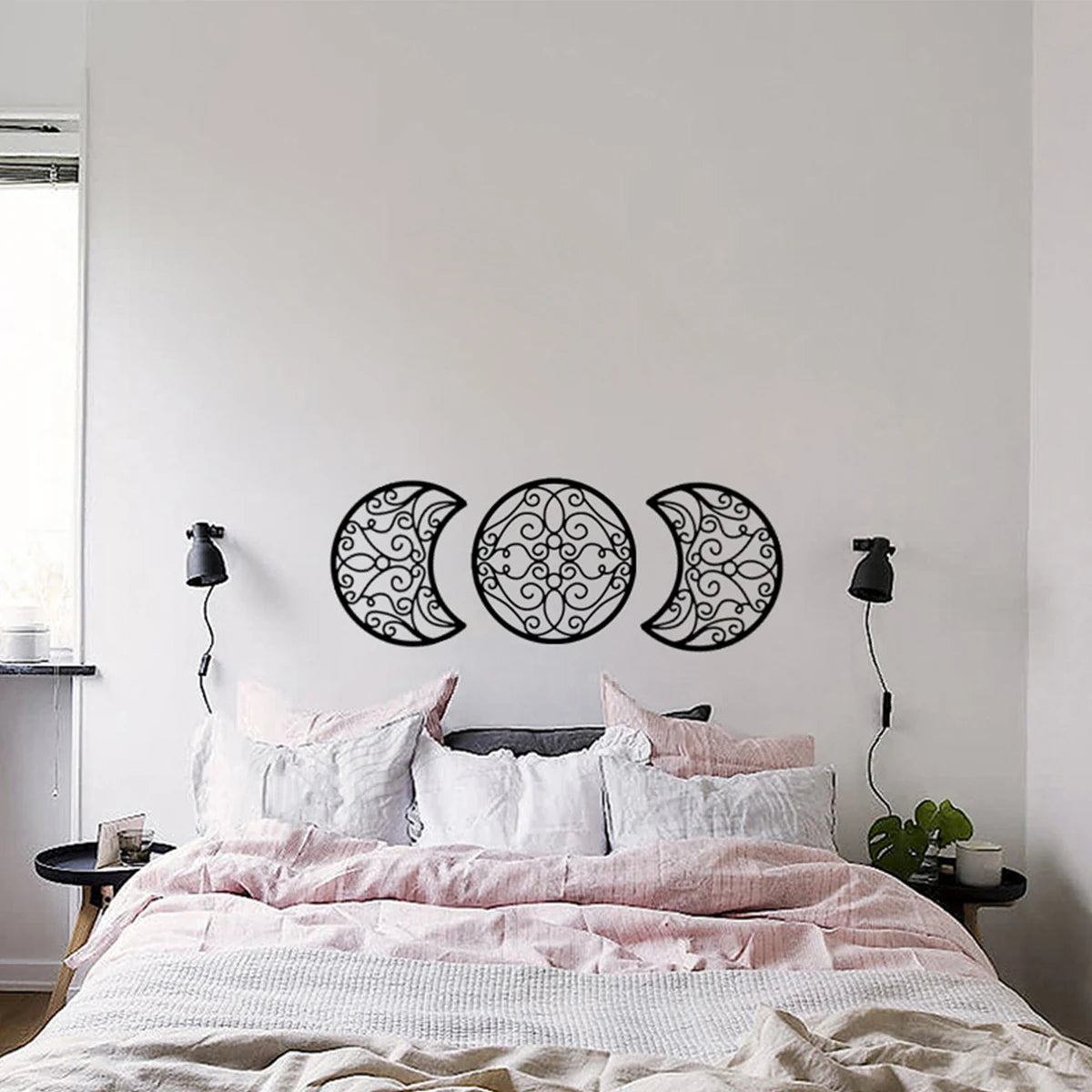 Black Moon Decoration Wall Hanging 3D Moon Phase Spiritual Bedroom