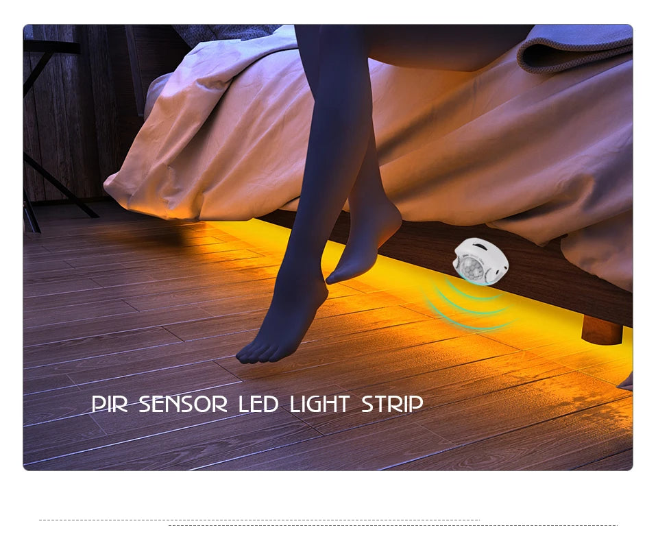 1-5m PIR Motion Sensor LED Strip Lights IP65 Waterproof DC 12V Diode