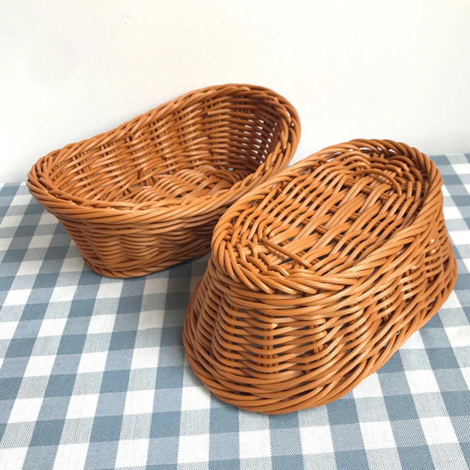 Oval Woven Wicker Bread Basket