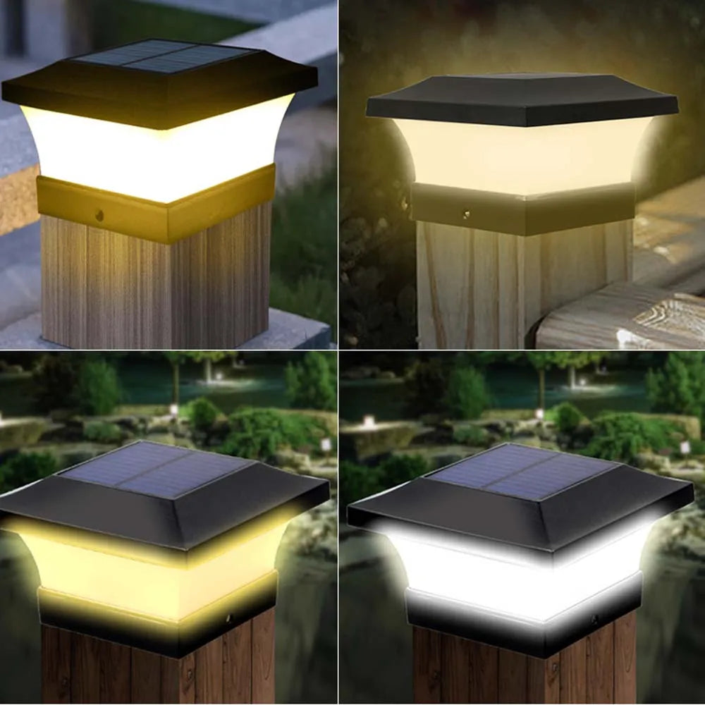 1-4pcs Solar Light Outdoor LED Post Deck Cap Fence Landscape Lamp