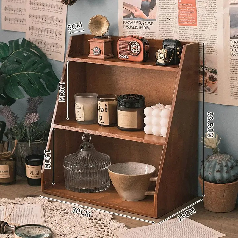 Wood Cosmetics Storage Rack