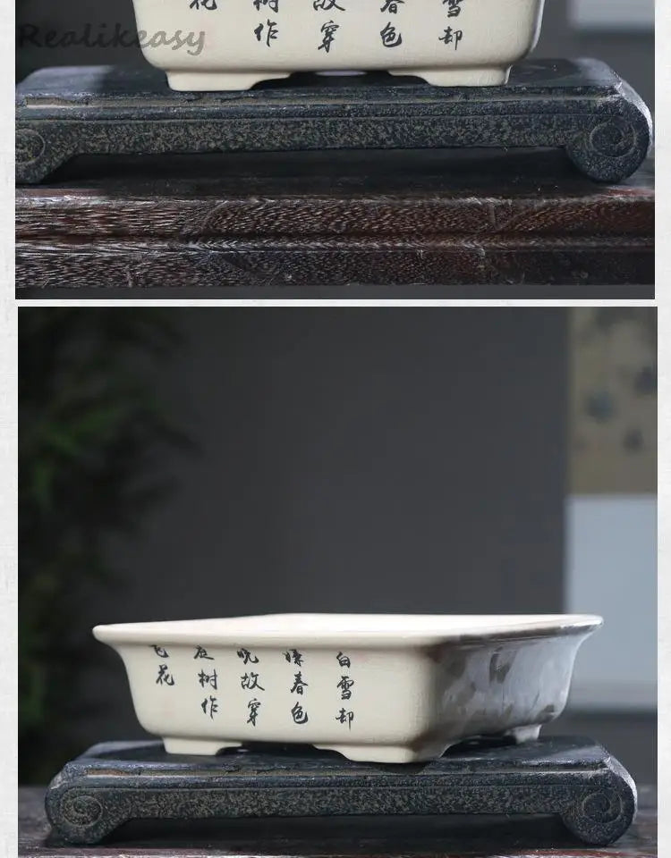6Size Purple Sand Flower Pot Ceramic Bonsai Pot Handmade