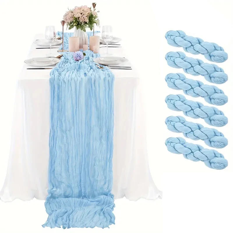 Gauze Cheesecloth Table Runners Set of 6