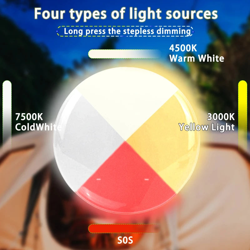 MOSLIGHTING Solar Chargin Tent Strong Light with Magnet Zoom Portable