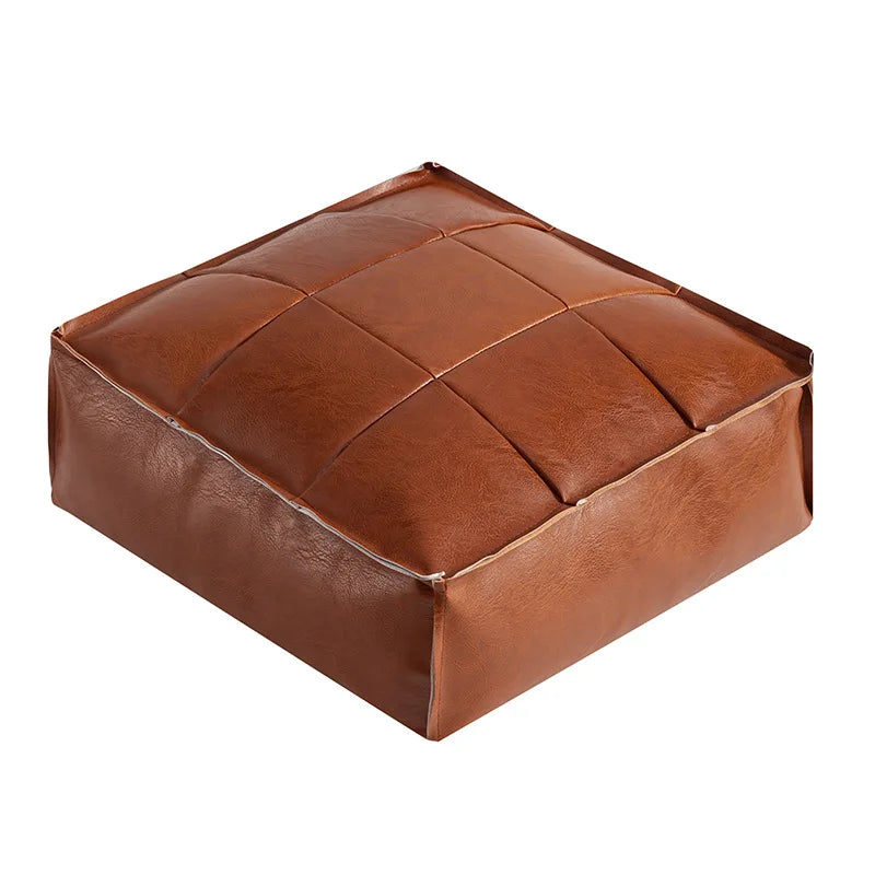 Moroccan Leather Floor Cushion Cover