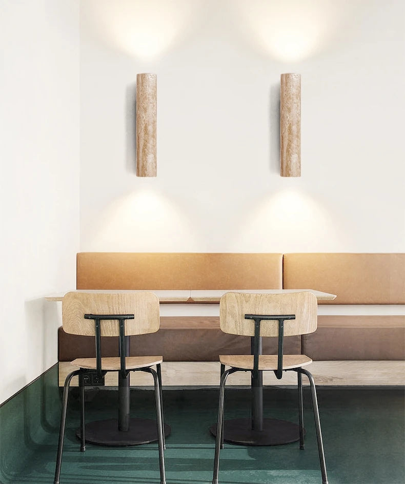 Indoor Stone Wall Lamp Travertine Sconce Light Hardwired With E27 Bulb for Bedroom Living Room
