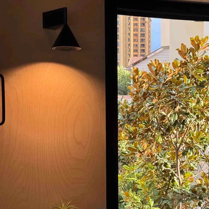 Minimalist Aluminum Cone Bedside Wall Lamp