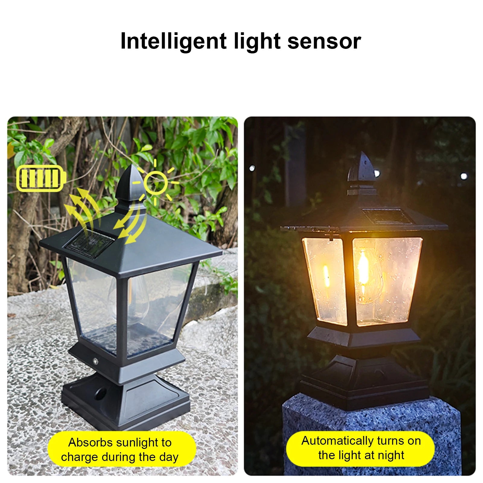 Solar Garden Light Garden Villa Pillar Light Fence Outdoor Waterproof