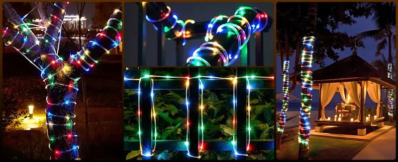 Solar Rope Garland String Lights