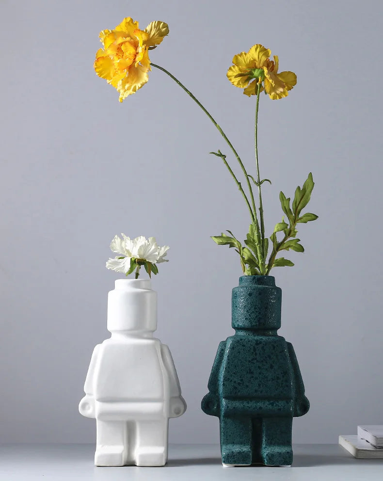 Nordic Ceramic Robot Vase