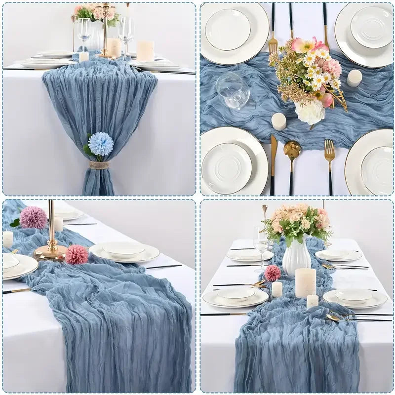 Gauze Cheesecloth Table Runners Set of 6