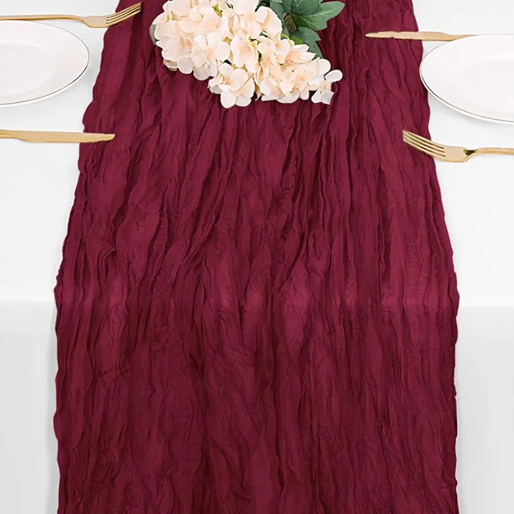 Burgundy Table Runner Cheesecloth Gauze Rustic Boho Cheese Cloth