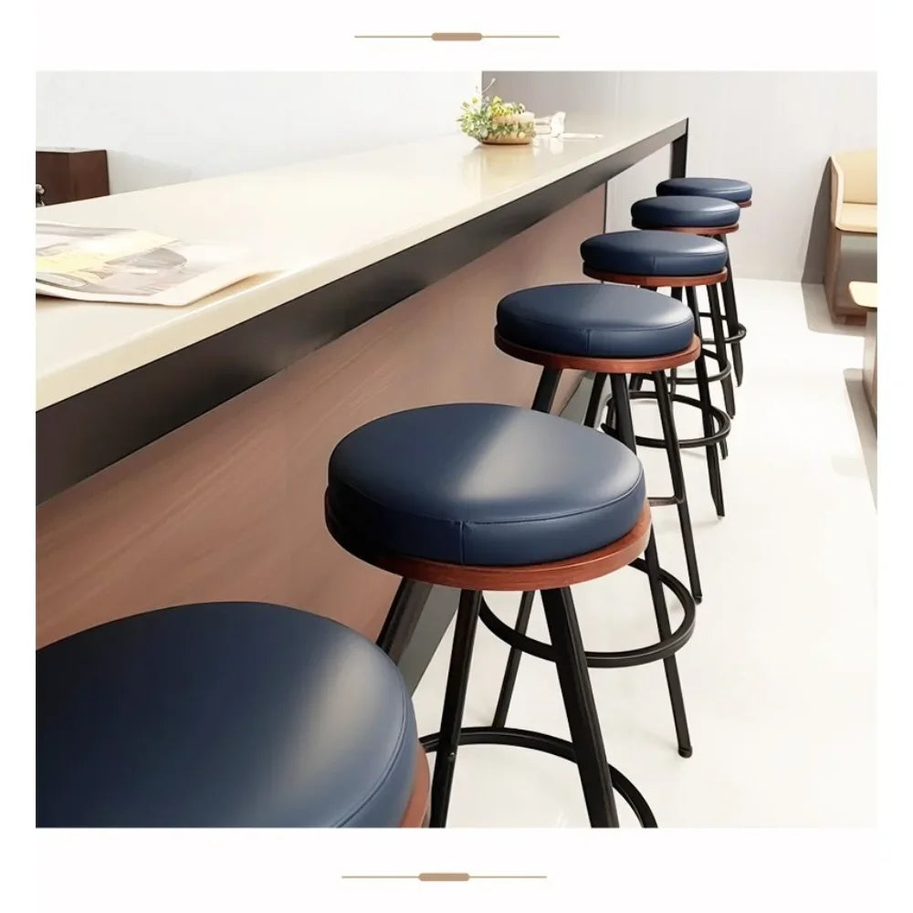 Round Leather Memory Foam Seat Pad