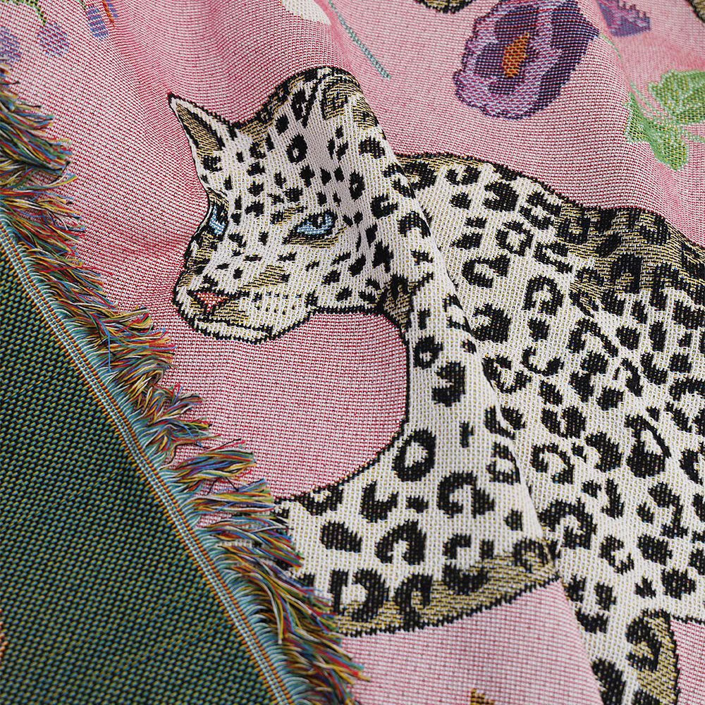 Leopard Jacquard Knit Throw