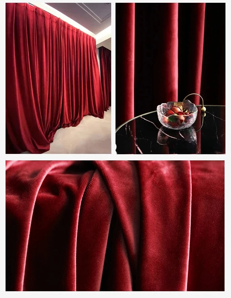 Burgundy Velvet Blackout Curtain