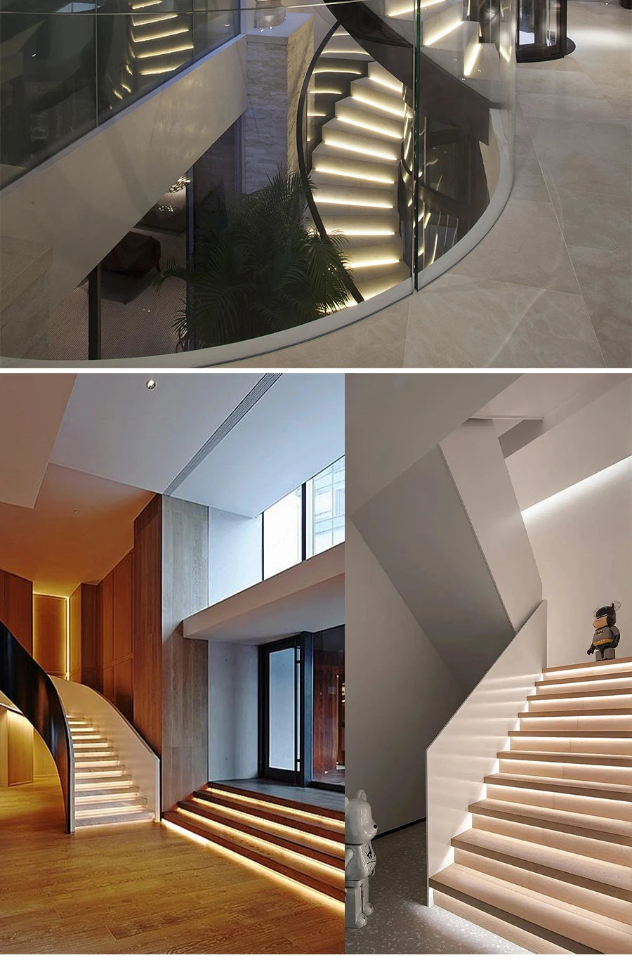 1-40 Steps LED Stair Light Motion Sensor Stairs Lighting With 2 PIR