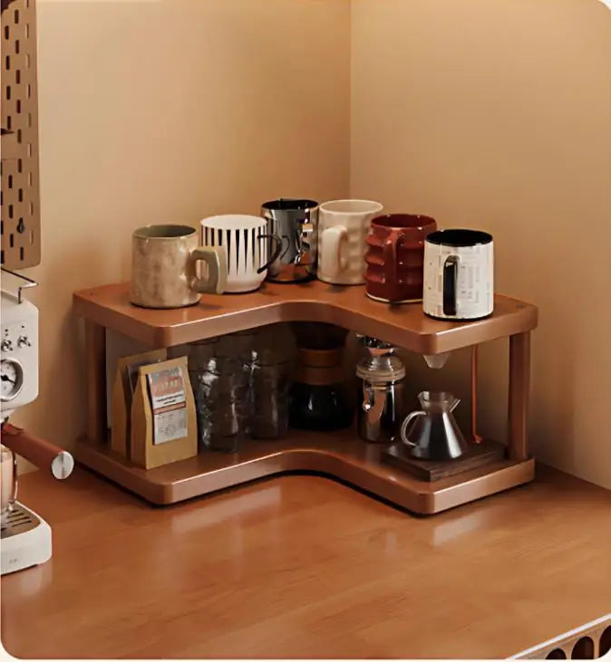 Wooden Tea Room Storage Rack