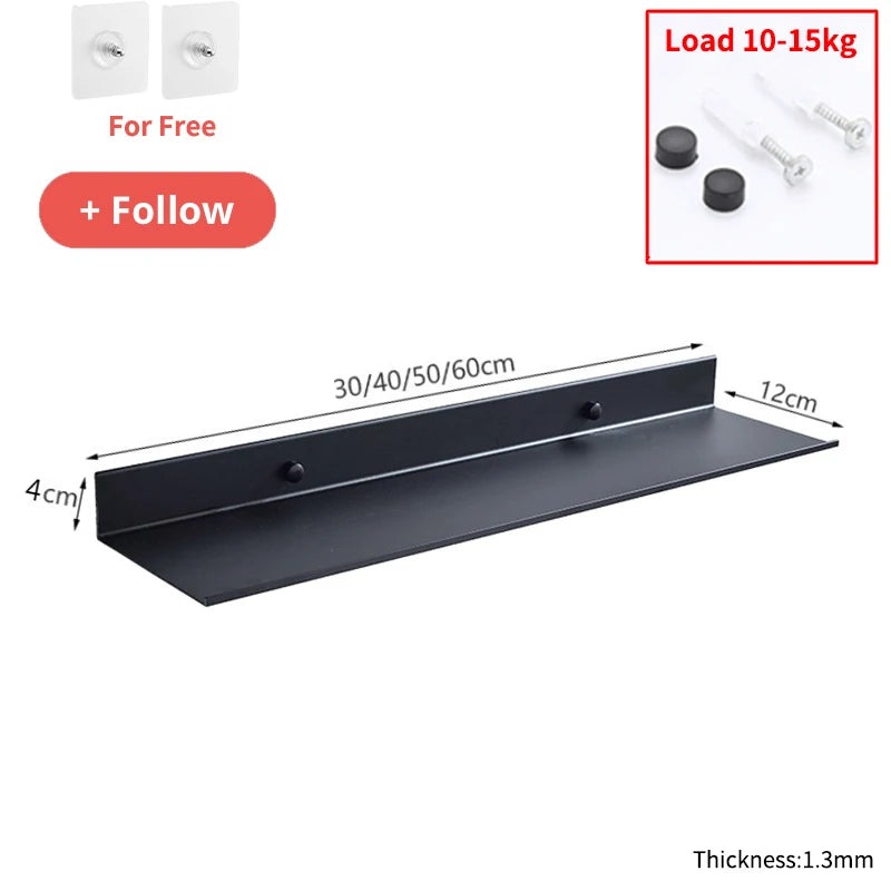 Matt Black Bathroom Wall Shelf