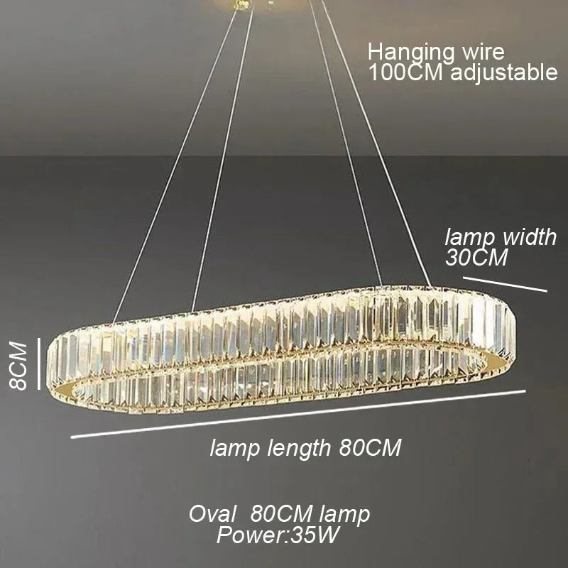 Modern Gold Luxury Crystal LED indoor Chandelier Bedroom Living Room