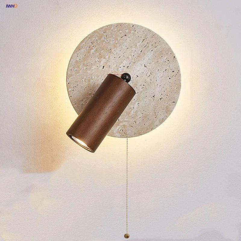Wood Pull Chain Wall Sconce