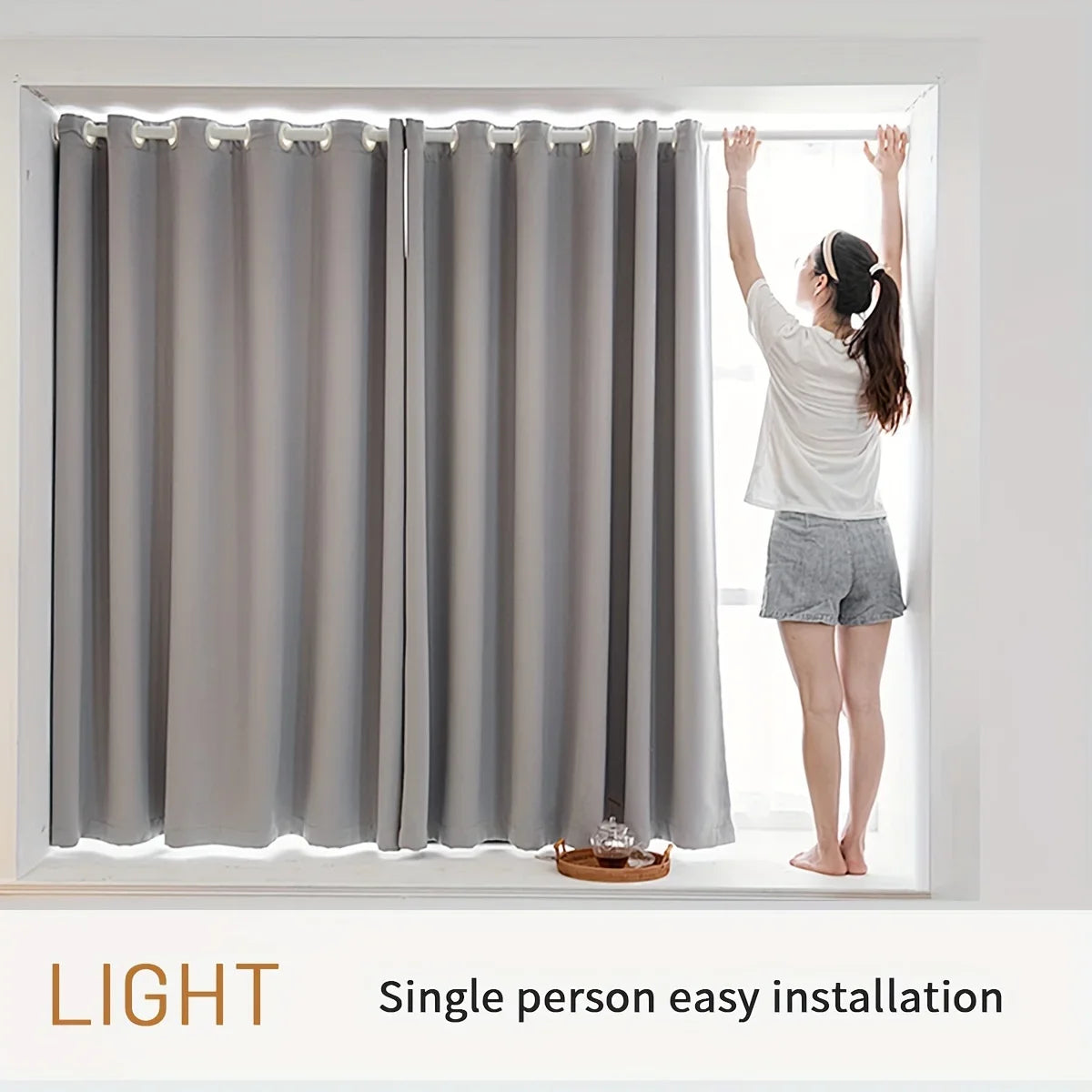 2pcs Modern 100% Blackout Curtain with Coated Lining, Curains