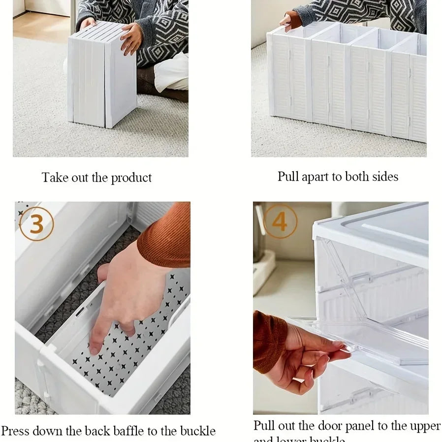 No Assembly Needed Heavy-Duty  PP Thickened Transparent Foldable Shoe Box with Lid Premium Plastic Home Storage Simple Shoe Rack