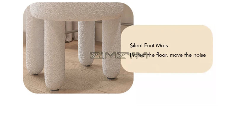 Round Velvet Vanity Stool Footrest