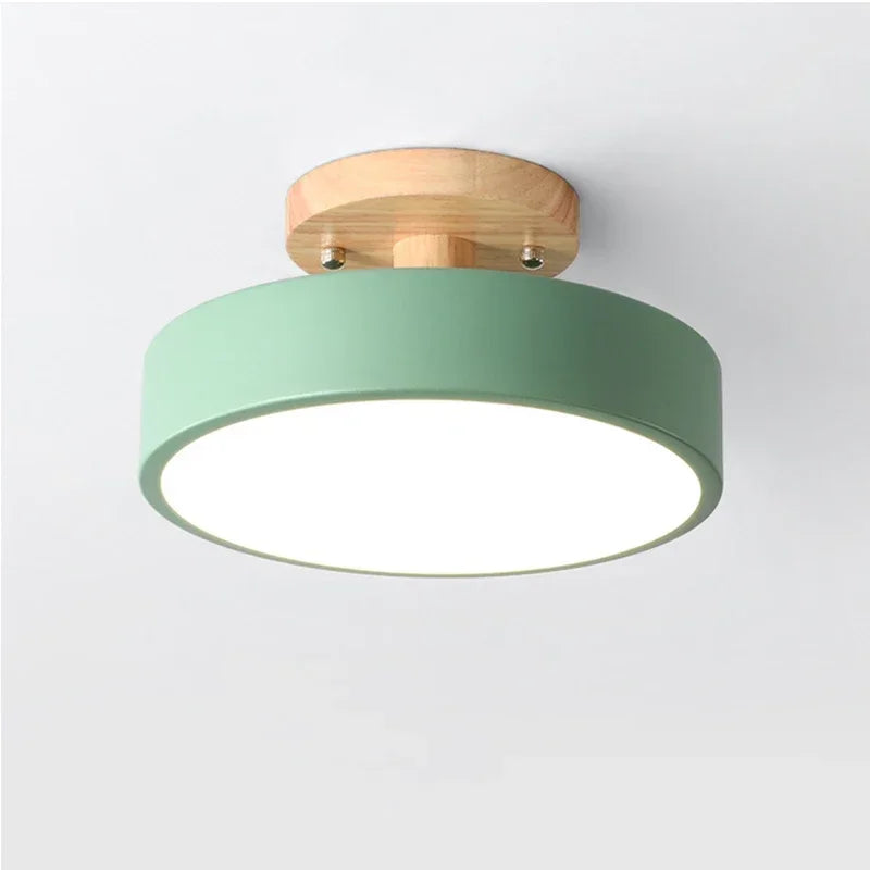 Nordic Wood Round Hallway Ceiling Light