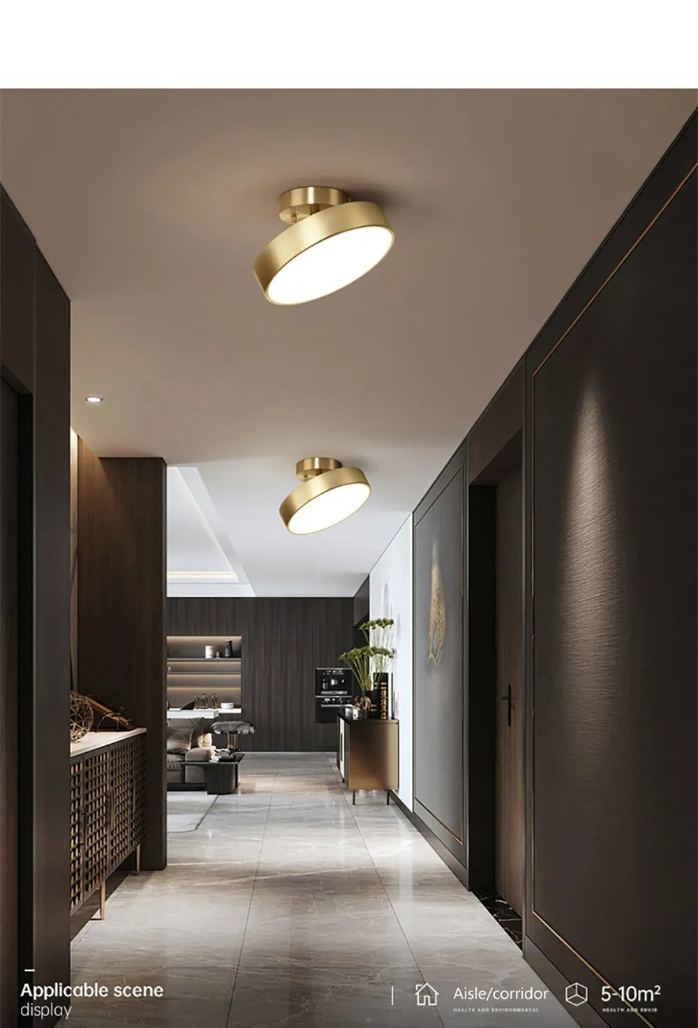 Copper Round LED Ceiling Light