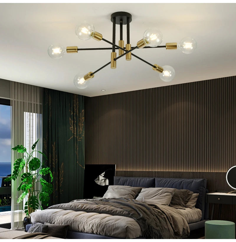 Retro Industrial Iron Ceiling Chandelier